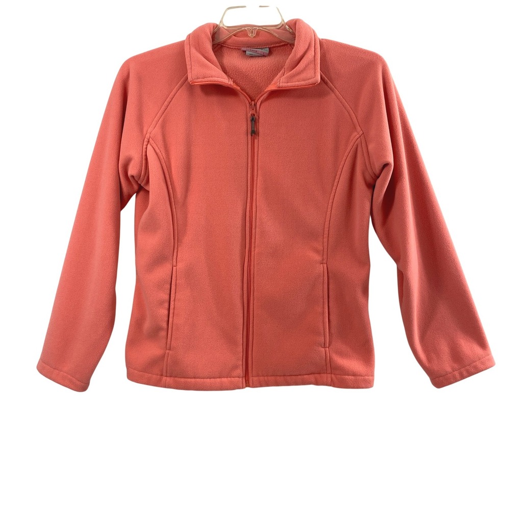 Landway Fleece‎ Jacket Womens Large Peach Full Zip Pockets Outdoors Warm